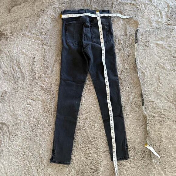 Rag & Bone High Rise Ankle Skinny Jeans - Black Women Size 26‎ School - Picture 7 of 9